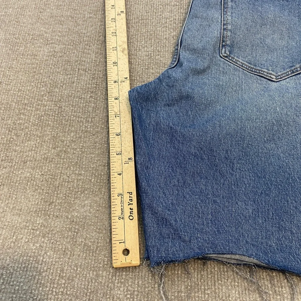 Madewell High Rise Denim Shorts Womens 28 Blue Cutoff Button Fly Stretch Raw Hem - Picture 7 of 8